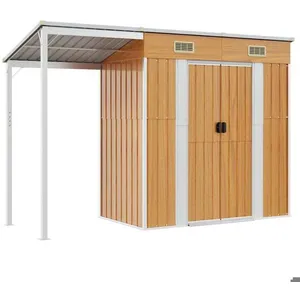 VIDAXL Abri de jardin-Armoire dextérieur - avec toit prolongé marron c... pas cher
