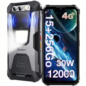 FOSSIBOT F106 Pro Smartphone Robuste 6.58" 15Go + 256Go 48MP 12000mAh IP68 Android 14 Téléphone Haut-parleur 110dB Double SIM 4GVendu parcdiscount