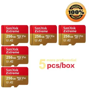 Lot de 5 Carte Mémoire Micro SDXC SanDisk Extreme 256 Go Classe 10, U3... pas cher