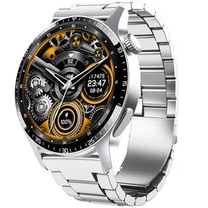 Montre Connectée Homme Femme SmartWatch OHPA F207 Bluetooth Etanche Boucle papillon de ceinture en acier épais argenté