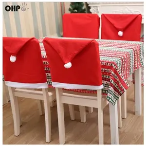 OHP 6 x Housse dossier chaise forme chapeau père noël - décoration de noël pas cher