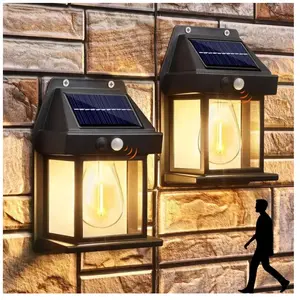 Lampe Solaire Exterieur en Tungstène, 2 Packs Lampadaire Solaire Mural... pas cher