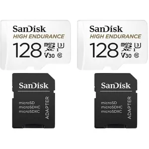 2PCS Carte mémoire micro sdxc Sandisk High Endurance 128 Go  Video Cla... pas cher