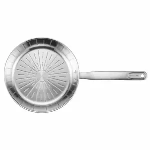 Comparateur de prix : Fiskars Koekenpan All Steel Pure - Pan voor alle Kookplaten - Koekenpan 24 cm - Ceratec  Antiaanbaklaag - RVS Pannen