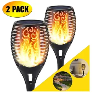 LITZEE Lumière solaire de torche, lumière de flamme Effet Lampe Décora... pas cher
