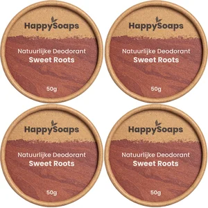 4x HappySoaps Natuurlijke Deodorant Sweet Roots (1 jaar voorraad) pas cher