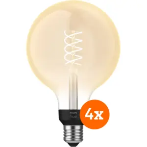 Philips Hue Ampoule à Filament White Globe XL E27 - 2023 - Lot de 4 pas cher