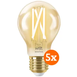 WiZ Ampoule à Filament Connectée Classique Or Lot de 5 - Lumière Blanche Chaude à Lumière Blanche Froide - E27 pas cher