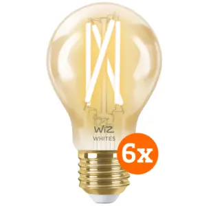 WiZ Ampoule à Filament Connectée Classique Or Lot de 6 - Lumière Blanche Chaude à Lumière Blanche Froide - E27 pas cher