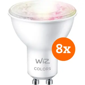WiZ Spot Connecté Lot de 8 - Éclairage Coloré et Blanc - GU10 pas cher