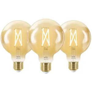 WiZ Ampoule à Filament Connectée Globe Lot de 3 - Lumière Blanche Chaude à Lumière Blanche Froide - E27