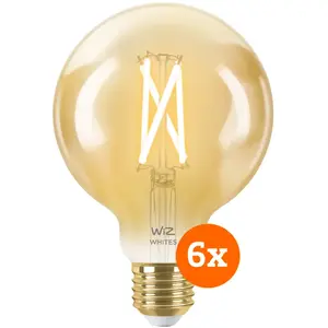 WiZ Ampoule à Filament Connectée Globe Lot de 6 - Lumière Blanche Chaude à Lumière Blanche Froide - E27 pas cher
