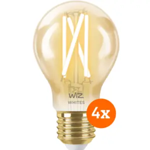 WiZ Ampoule à Filament Connectée Classique Or Lot de 4 - Lumière Blanche Chaude à Lumière Blanche Froide - E27 pas cher