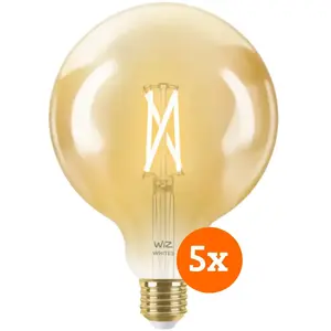 WiZ Ampoule à Filament Connectée Globe XL Lot de 5 - Lumière Blanche Chaude à Lumière Blanche Froide - E27