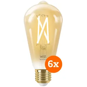 WiZ Ampoule à Filament Connectée Edison Lot de 6 - Lumière Blanche Chaude à Lumière Blanche Froide - E27 pas cher