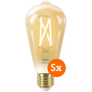 WiZ Ampoule à Filament Connectée Edison Lot de 5 - Lumière Blanche Chaude à Lumière Blanche Froide - E27 pas cher