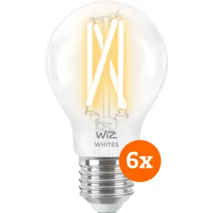 WiZ Ampoule à Filament Connectée Classique Lot de 6 - Lumière Blanche Chaude à Lumière Blanche Froide - E27 pas cher