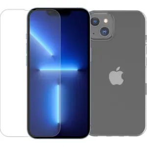 BlueBuilt Apple iPhone 14 Protège-écran Verre + BlueBuilt Étui Souple Back Cover