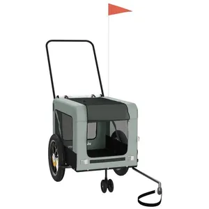 VIDAXL Meilleures Remorque de vélo-Remorque de marchandises-pour animaux de compagnie gris et noir SSDC4377485 pas cher