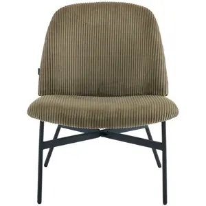 HOMIFAB Fauteuil Petra côtelé vert pas cher