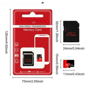 PASHASHOP Carte Mémoire micro SDXC - Smart - 64Go - Vitesse de Lecture 40Mo/s - Classe 10, U1, A1 - Adaptateur Inclus pas cher