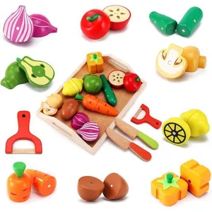 ZULBCEO GDRHVFD Jouet en Bois Montessori Cuisine en Bois Nourriture p... pas cher