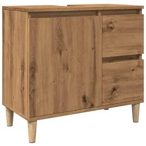 VIDAXL FAF-NEUF* Armoire lavabo - Chêne artisanal - 65x33x60 cm - bois... pas cher