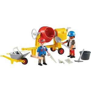 Jouet de construction - Playmobil - 6339 - Deux maçons - Bétonnière - ... pas cher