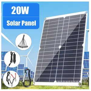 Kit Panneau Solaire Monocristallin 18V 25W avec Chargeur USB tanche et...Vendu parcdiscount