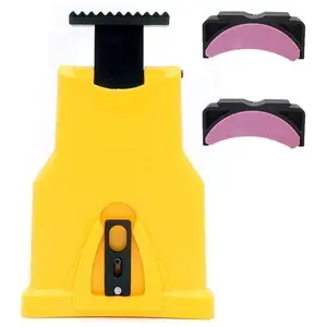 LITZEE Affûteuse de tronçonneuse, affûteuse de Lame de tronçonneuse, Outil à chaîne pour tronçonneuse avec 2 Pierres à affûter et Supports, Convient aux pas cher