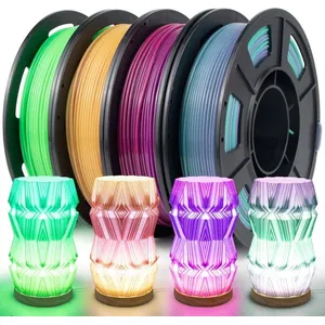 HOME FIT TRAINING Filament PETG 1,75 mm,pour imprimante 3D PETG arc-en-ciel progressif,vert violet/jaune,vert,rose,jaune,rose,violet,Rainbow Filament pas cher