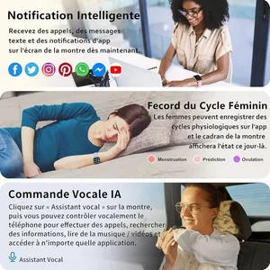 Popglory Montre Connectée Femme Homme avec Appel Bluetooth185 Sport Sm...