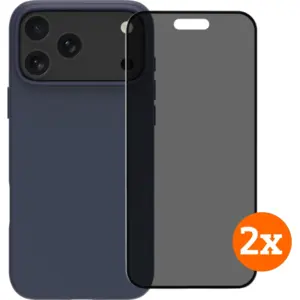 BlueBuilt Protective Cover MagSafe iPhone 17 Pro Max Bleu + Protège-écran de Confidentialité Lot de 2 pas cher