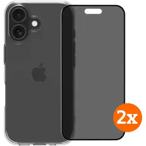 BlueBuilt Protective Back Cover iPhone 17 Transparent + Protège-écran de Confidentialité Lot de 2 pas cher