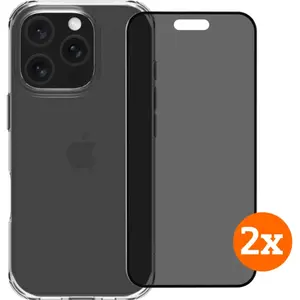 BlueBuilt Protective Cover iPhone 16 Pro Transparent + Protège-écran de Confidentialité Lot de 2Vendu parcoolblue