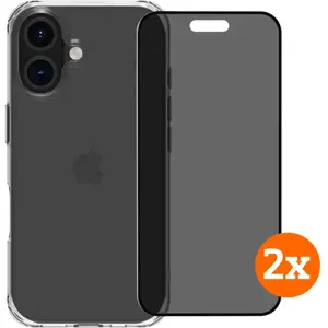 BlueBuilt Protective Back Cover iPhone 16 Transparent + Protège-écran de Confidentialité Lot de 2Vendu parcoolblue