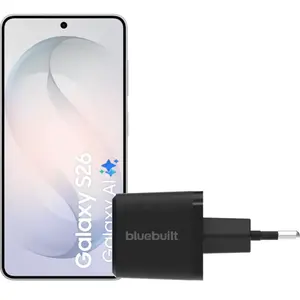 Samsung Galaxy S26 512 Go Blanc 5G + BlueBuilt Chargeur 45 Watts Noir pas cher