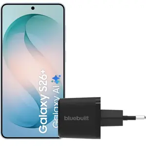 Samsung Galaxy S26 Plus 512 Go Bleu Clair 5G + BlueBuilt Chargeur 45 W... pas cher