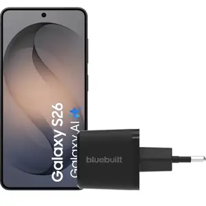 Samsung Galaxy S26 256 Go Noir 5G + BlueBuilt Chargeur 45 Watts Noir pas cher