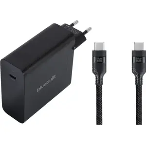 BlueBuilt Chargeur 140 W GaN USB-C Noir + Câble USB-C 240 W 2 m Nylon Noir  pas cher