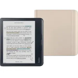Kobo Libra Colour Noir + Sleep Cover Beige pas cher