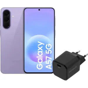 Samsung Galaxy A57 128 Go Mauve 5G + BlueBuilt Chargeur avec Port USB-... pas cher