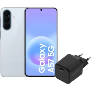 Samsung Galaxy A57 256 Go Bleu Clair 5G + BlueBuilt Chargeur avec Port... pas cher