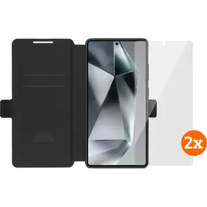 BlueBuilt Samsung Galaxy S25 Ultra Book Case Noir + Protège-écran Verre Lot de 2Vendu parcoolblue