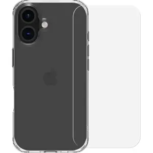 BlueBuilt Protective Back Cover iPhone 16 Transparent + Protège-écran Verre pas cher