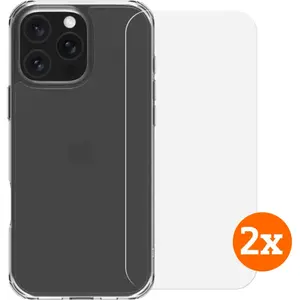 BlueBuilt Protective Back Cover iPhone 16 Pro Max Transparent + Protège-écran Lot de 2Vendu parcoolblue