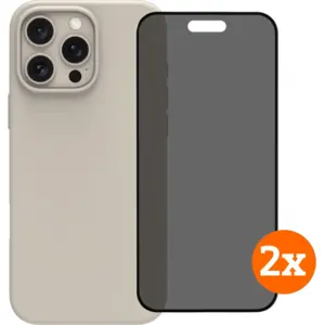 BlueBuilt Back Cover iPhone 16 Pro Max Beige + Protège-écran avec Filtre de Confidentialité Lot de 2 pas cher