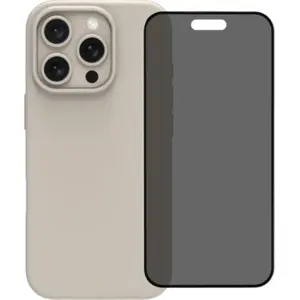 BlueBuilt Back Cover iPhone 16 Pro Beige + Protège-écran avec Filtre de Confidentialité Verre pas cher