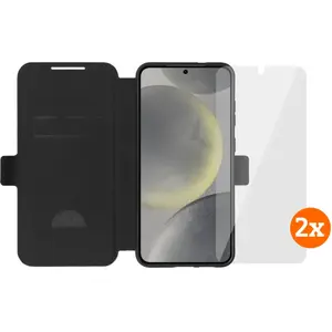 BlueBuilt Galaxy S25 Plus Book Case Noir + Protège-écran Verre Lot de 2Vendu parcoolblue