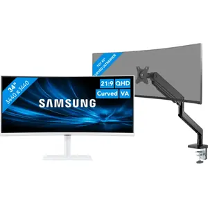 Samsung ViewFinity S6 LS34C650TAUXEN + BlueBuilt Bras d'Écran PC pour ... pas cher